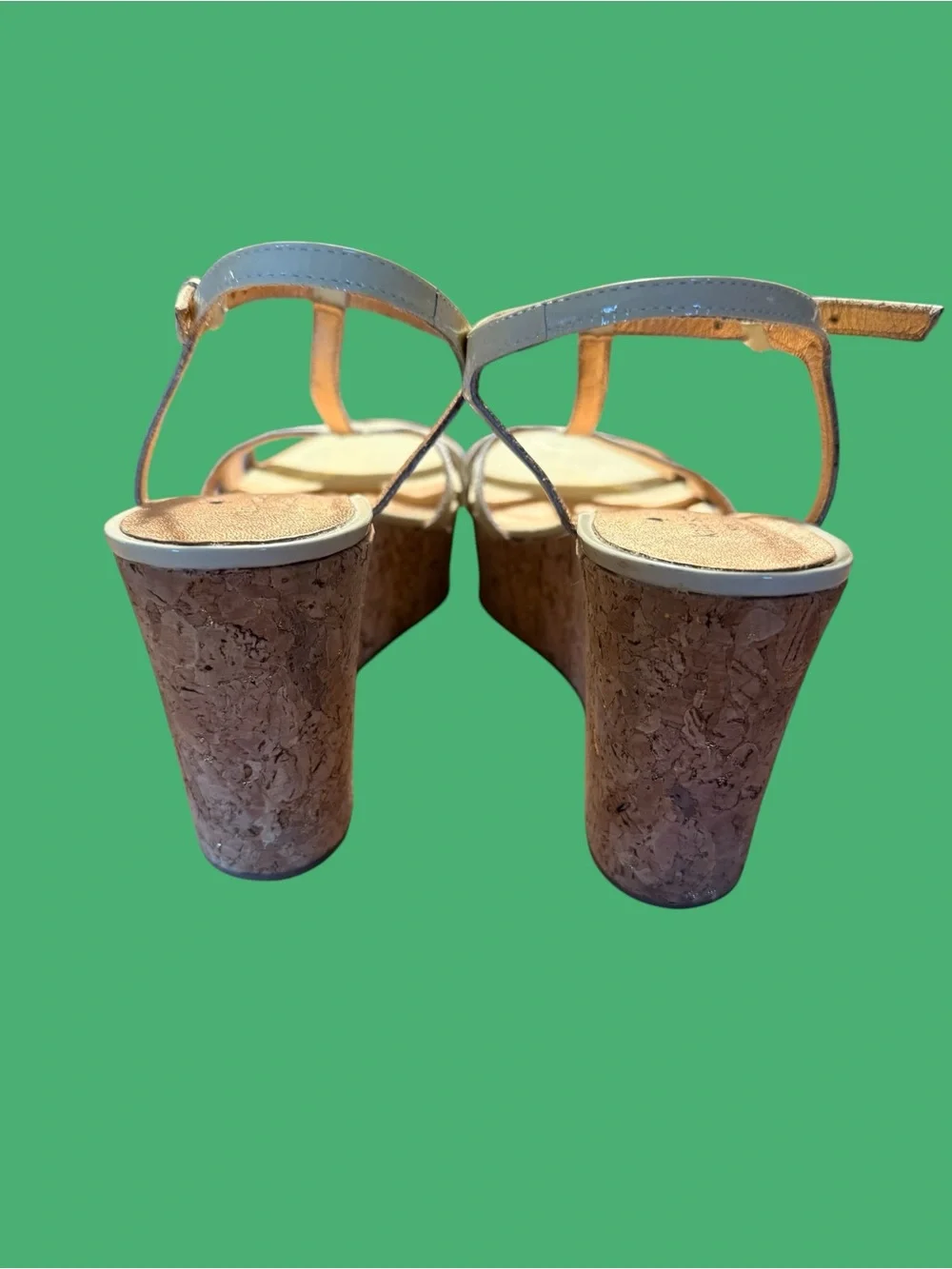 Kate spade Cream and Tan Cork Wedge Sandals